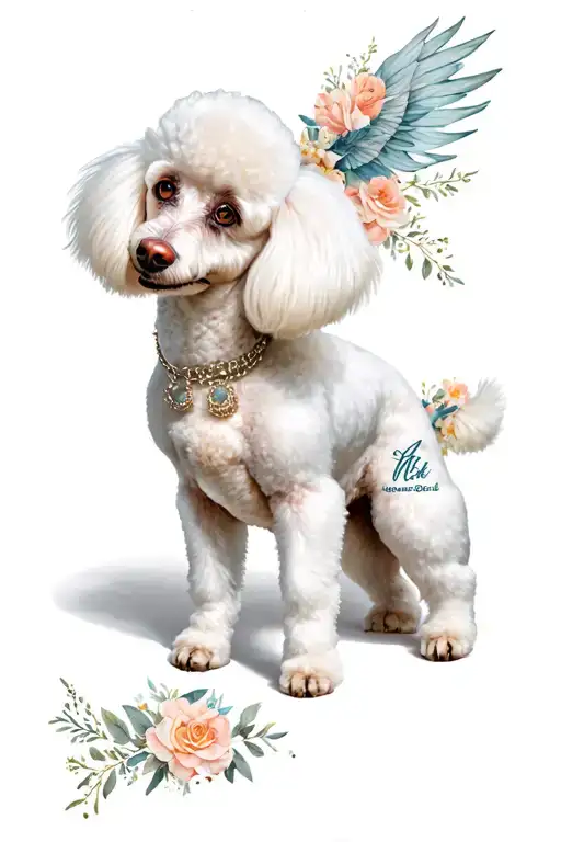 White French Poodle Dog With Divine Thematic Fund