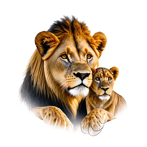 Lioness And Her Cub
