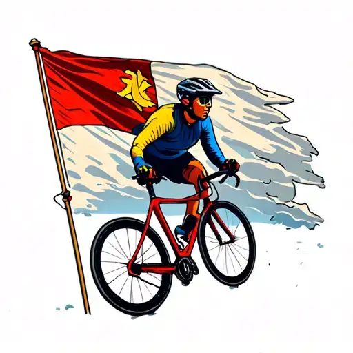 Steep Cycling While Holding Flag Incorporated