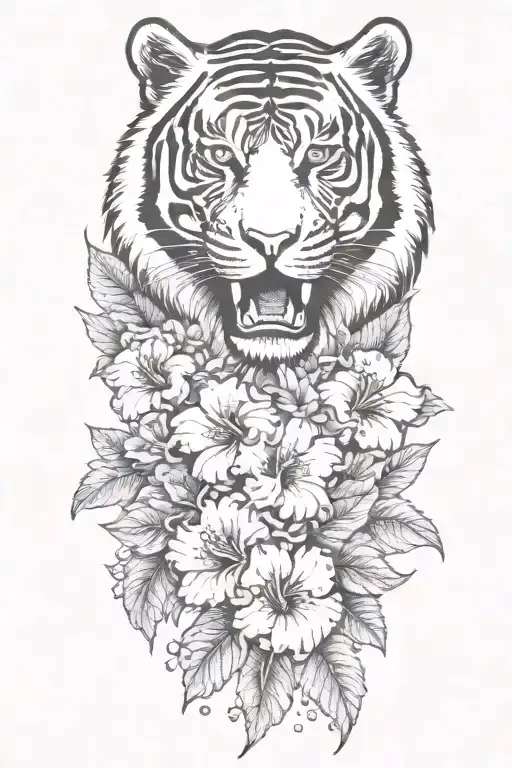 Add Korean Traditional Pattern On The Background And Hibiscus Are Horizontally Lined