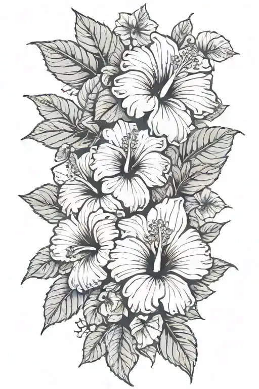 Add Some Hibiscus Flower And Make The Pattern Little Bit Simple