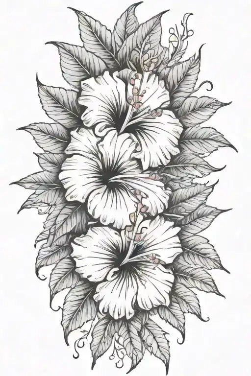 Add Some Hibiscus Flower And Make The Pattern Little Bit Simple