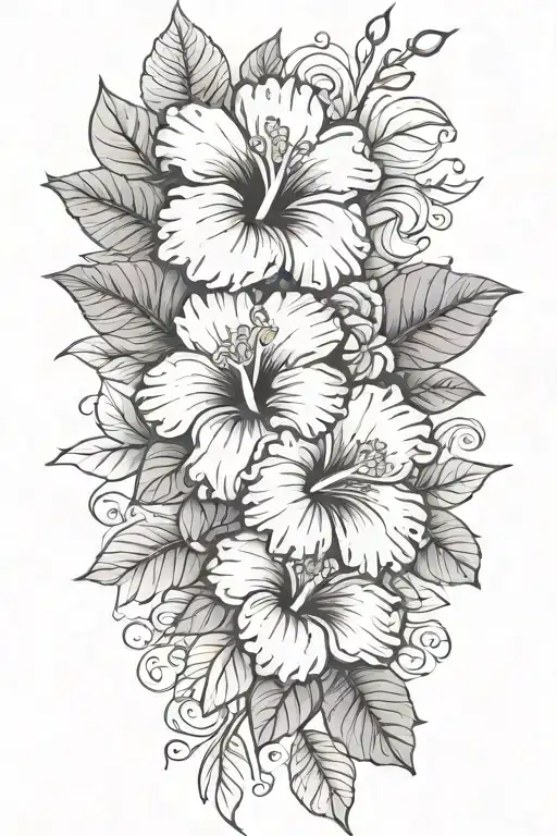 Add Some Hibiscus Flower And Make The Pattern Little Bit Simple