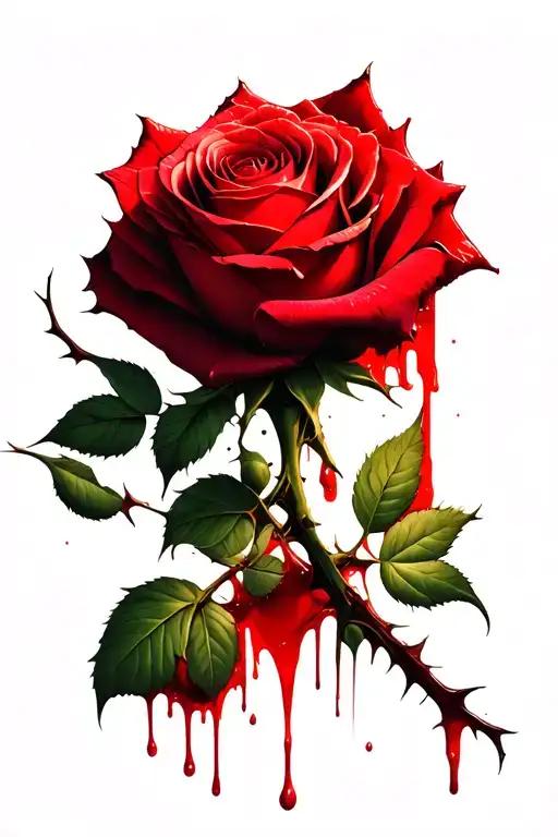 Roses Thorns Blood Dripping