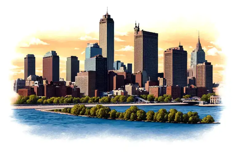 Evansville Indana Skyline Made