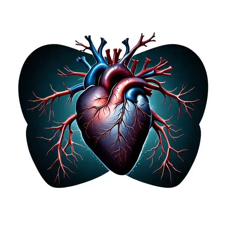 Biologically Correct Heart With Empty Space In Middle For Names
