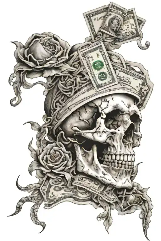Money With Skull Surrounded