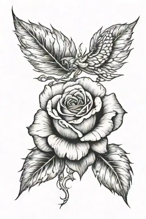 Loin Rose Hand Tattoo Design