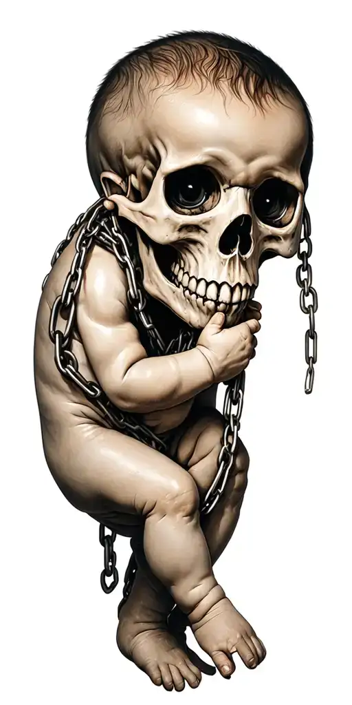 Skull Baby Chained Inside