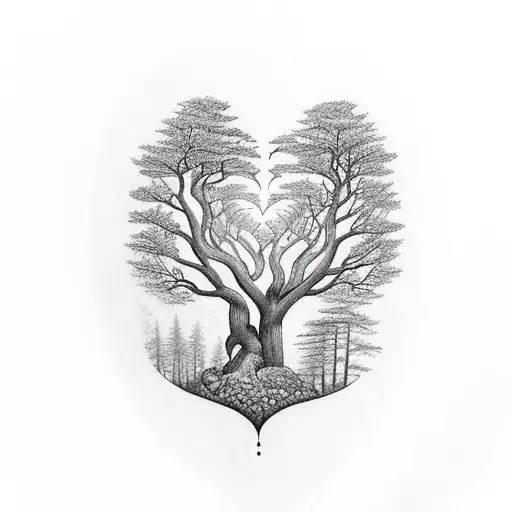 A Forest Growing Inside A Heart Shape
