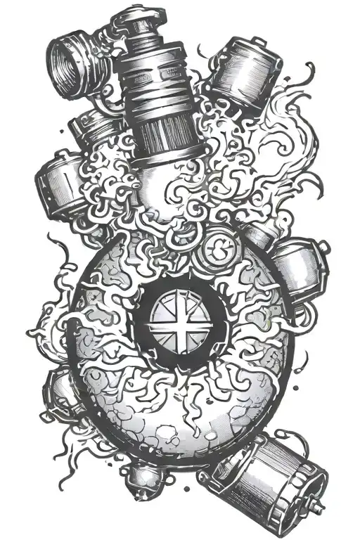 Bomb With Lit Fuse Burning