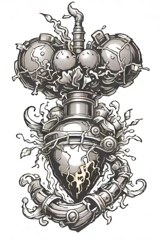 Bomb With Lit Fuse Burning Heart