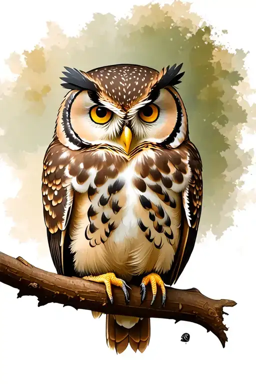 Owl Perched On A Branch