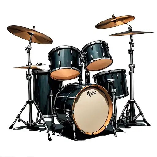 Top View Of A Drumset One Line