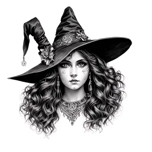 Witchy Gypsy Girl Face