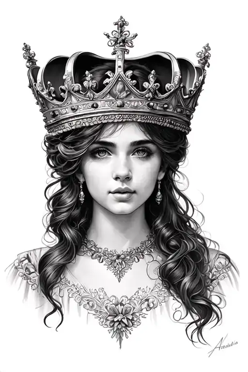 Name Andrea Isabella With A Crown Made