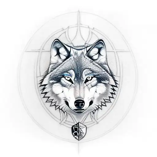 Wolf With Law Symbol