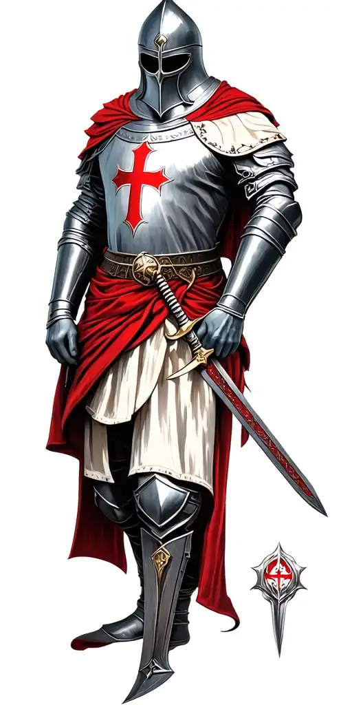 Knights Templar Knight With A Sword Piercing