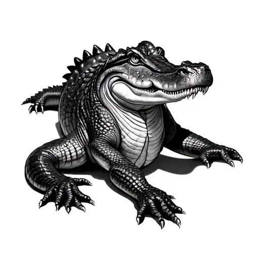 Crocodile Black White