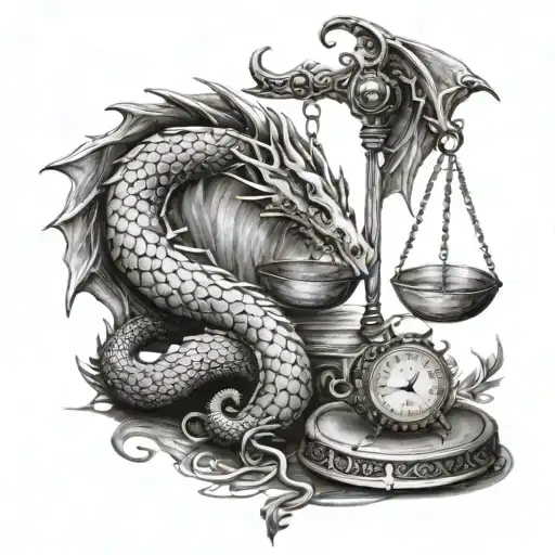 Dragon And Libra Scales