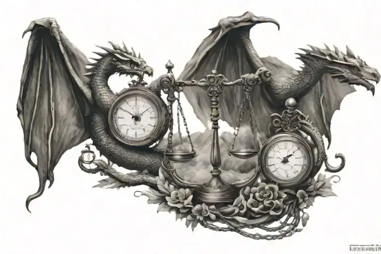 Dragon And Libra Scales