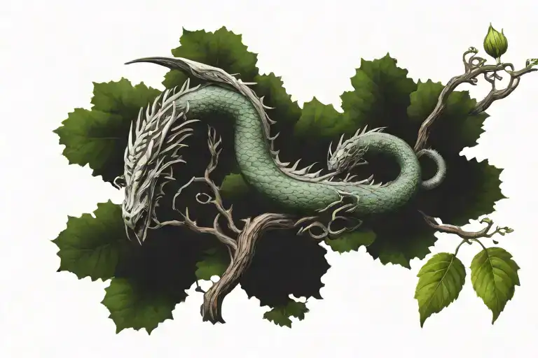 Dragon And Libra Scales Celtic Oak Tree