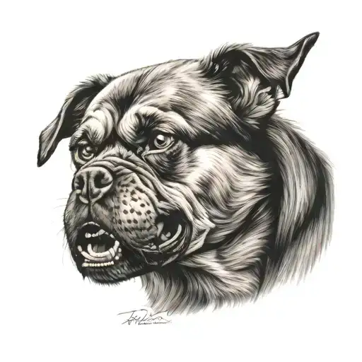 Angry Dog Tattoo Design