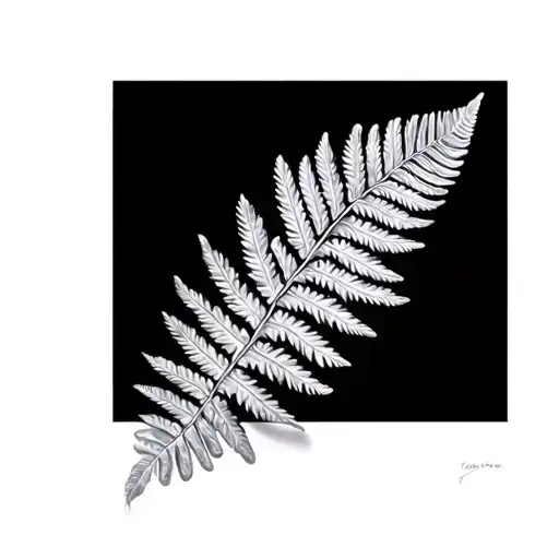 Silver Fern Leaf Under Mount Taranaki