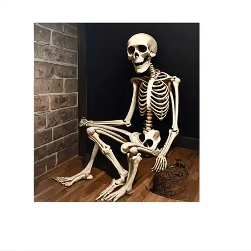 Sad Skeleton Sitting