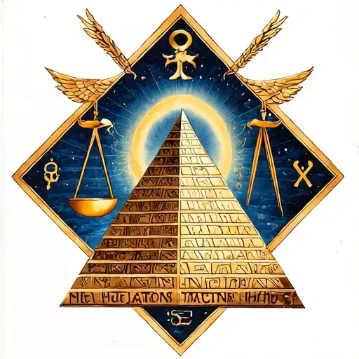 Pyramid And Libra Zodiac Sign