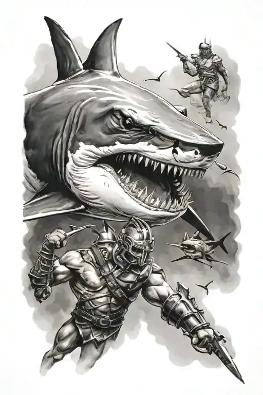 Shark And Gladiator