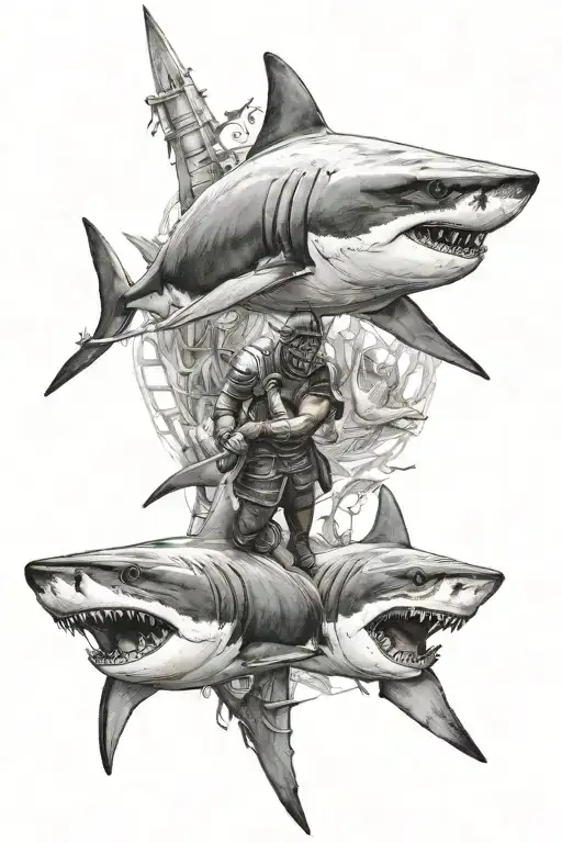 Shark And Gladiator