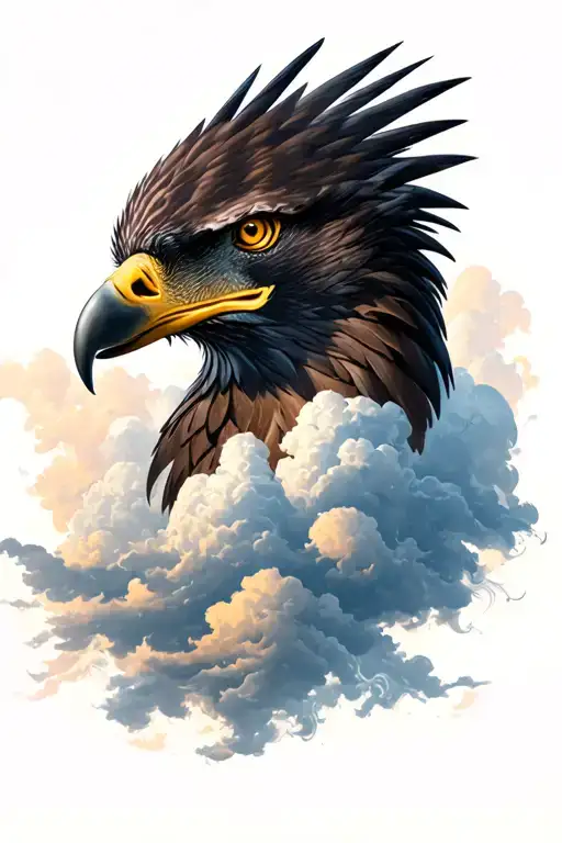 Eagle Head And Clouds
