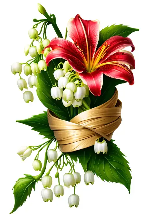 Hawthorn And Lily Of The Valley Wrapped