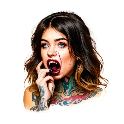 Girl With A Gag In Her Mouth And Saliva