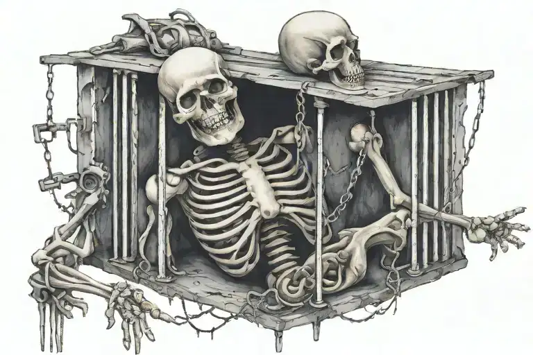 Imprisoned Puppet In Rib Cage