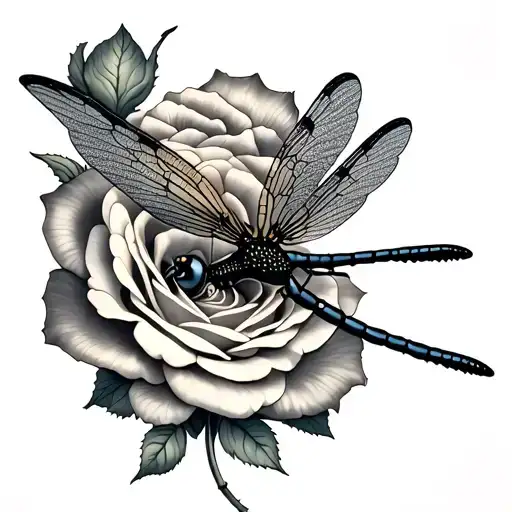 A Mystical Dragonfly With Intricate Rose Patterns On Its Wings