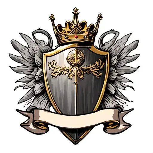 Shield And Crown With A Banner