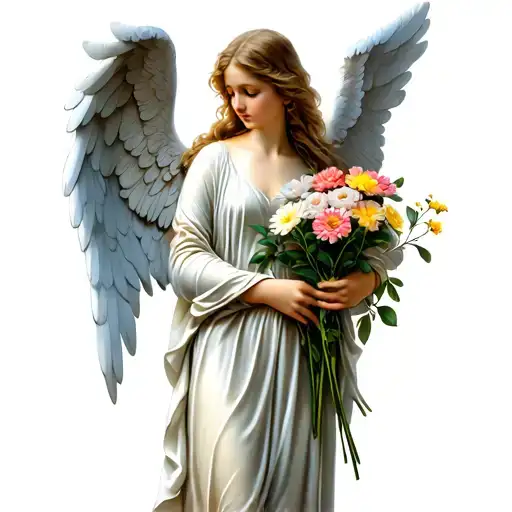 Angel Holding Flowers