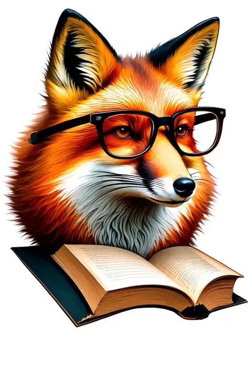 Smart Fox With Glasses And Book