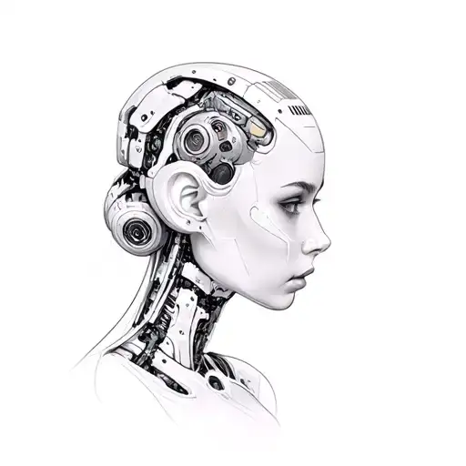 A Woman With A Robot Head