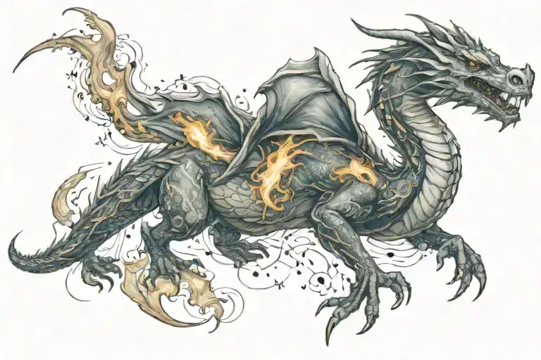 Narcisse Et Constellation Du Dragon Breathing Fire