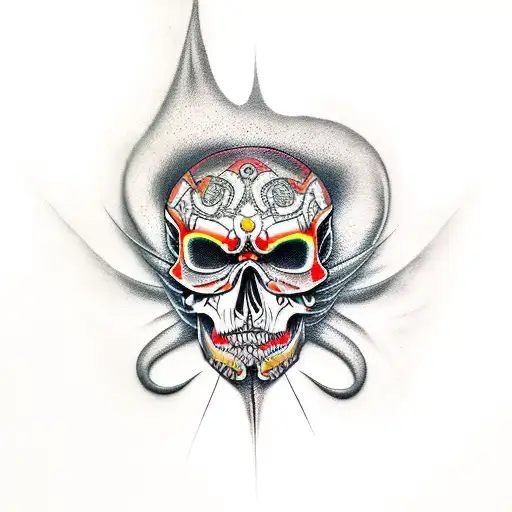 Metal Demon Skull