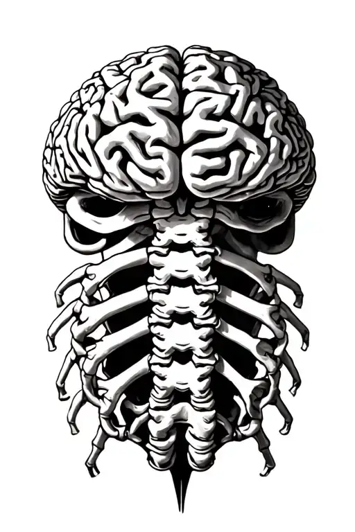 Brain Connected To Spine