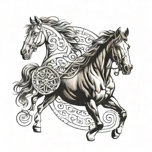 Horse And Triskel Symbol