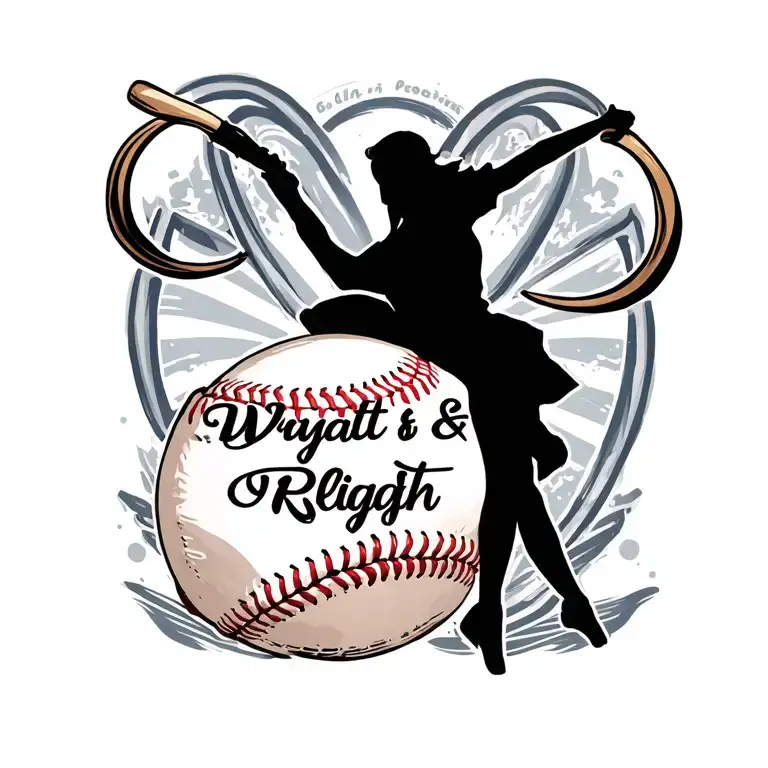 Infinity Sign Kids Names Wyatt And Ryleigh With Baseball And Dancer