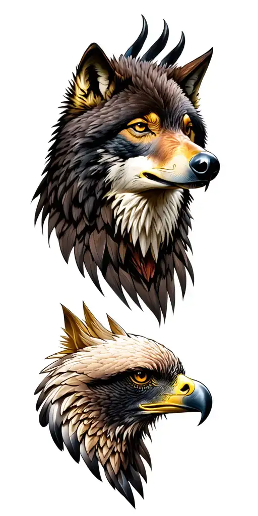 Wolf And Eagle