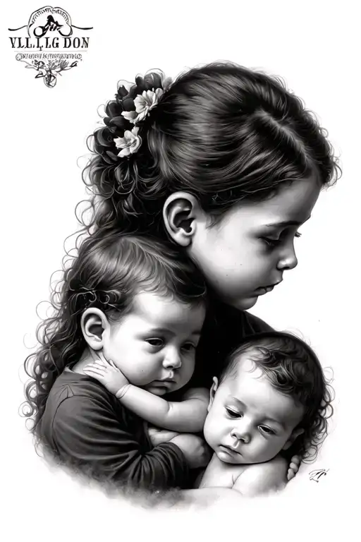 Mum Louve With 3 Baby Boy Looking