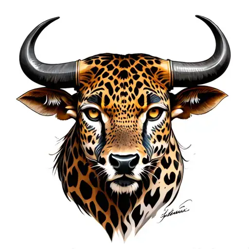 Taurus Bull And Leopard Head