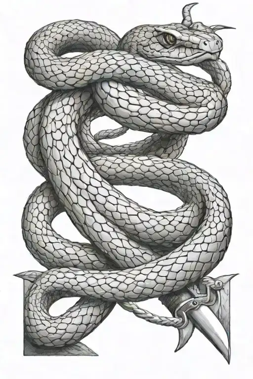 Snake Wrapped Around A Sword